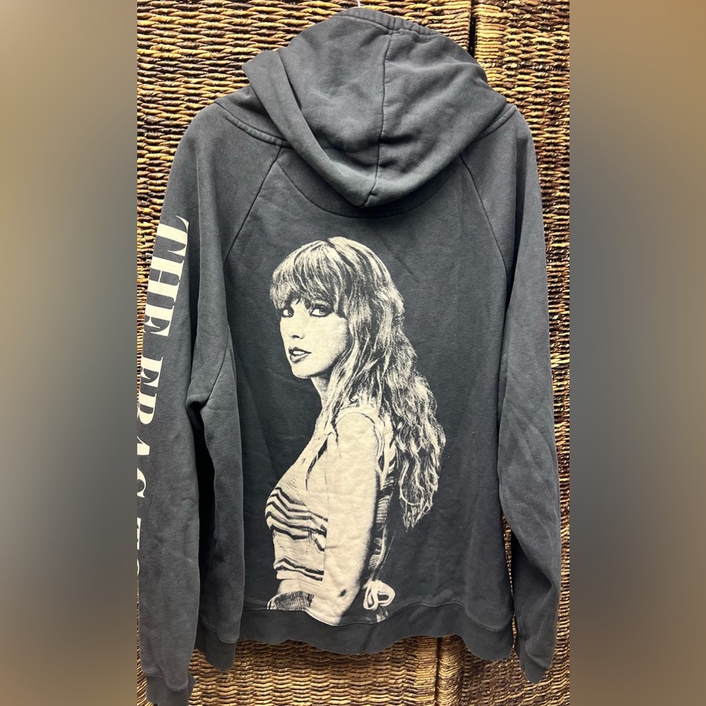 Taylor Swift Charcoal Graphic Hoodie- Eras Tour‎ Offical, Size:4X(L)